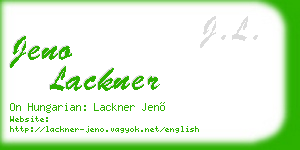 jeno lackner business card